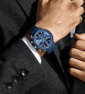 Relogio Masculino Pulseira de Couro Cronografo 988 4