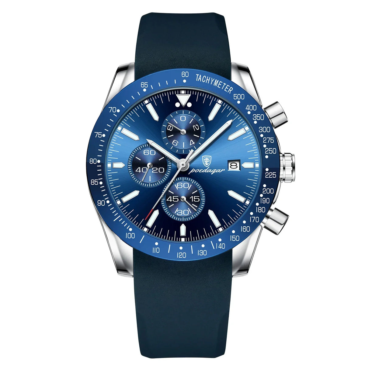 Relógio Masculino Pulseira de Couro Cronógrafo POEDAGAR 988 1