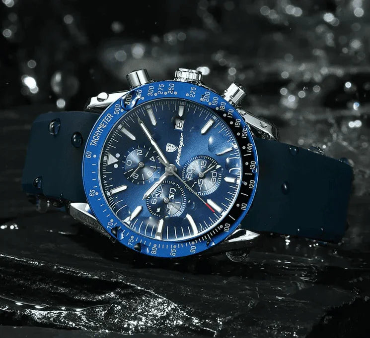 Relogio Masculino Pulseira de Couro Cronografo POEDAGAR 988 5