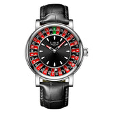 Relogio Masculino Pulseira de Couro Prata Quartz LIGE Casino 1