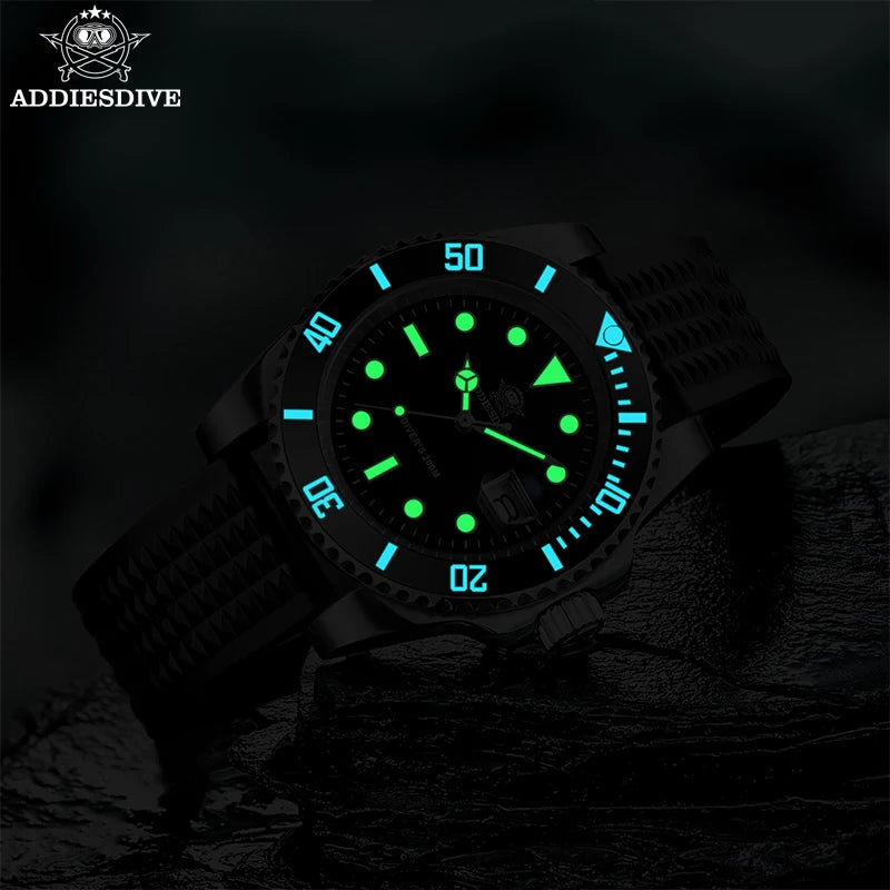 Relogio Masculino Pulseira de Silicone Preto Quartzo ADDIESDIVE Waffle 6