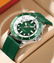 Relogio Masculino com Pulseira de Couro Verde Quartzo 4
