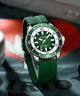 Relogio Masculino com Pulseira de Couro Verde Quartzo 5