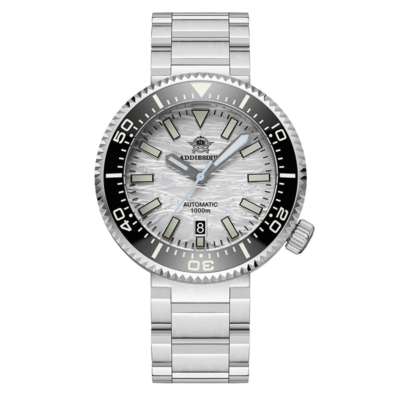 Relogio Mecanico ADDIESDIVE Meteorite Branco 1000m 1