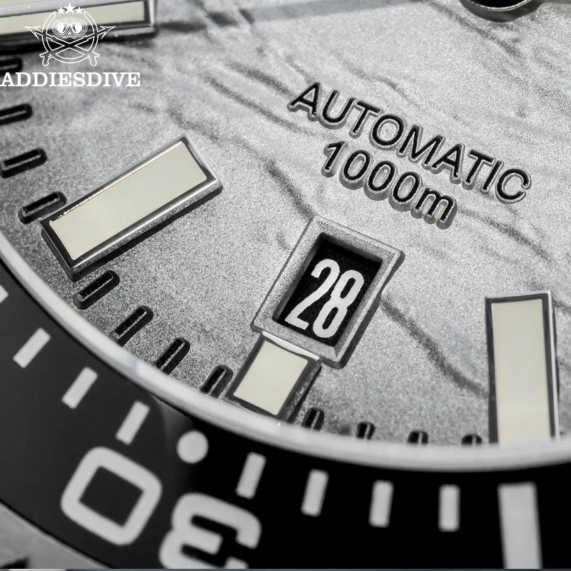 Relogio Mecanico ADDIESDIVE Meteorite Branco 1000m 3