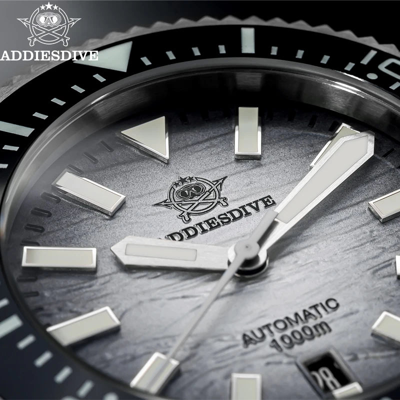 Relogio Mecanico ADDIESDIVE Meteorite Branco 1000m 4