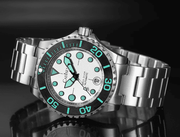 Relogio Mecanico CADISEN Aqua Diver White 6