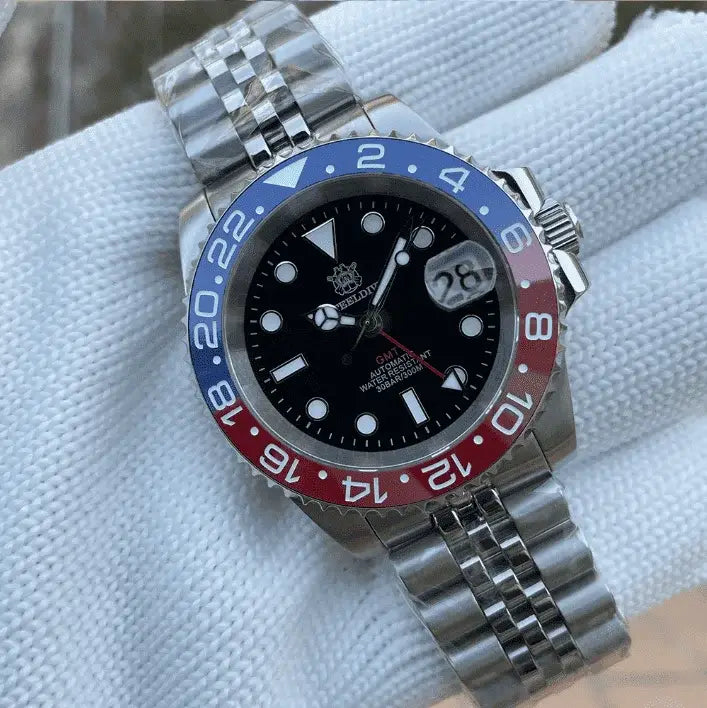 Relogio Mecanico Masculino GMT Watch V2 Black frente