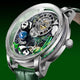 Relogio Mecanico Masculino Panda Green Silver frente 7
