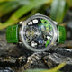 Relogio Mecanico Masculino Panda Green Silver frente