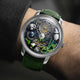 Relogio Mecanico Masculino Panda Green Silver no pulso