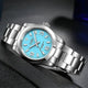 Relogio Mecanico Masculino Silver Blue Midnight Explorer frente 2