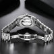 Relogio Mecanico Masculino Silver Emerald Leaf fundo