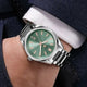 Relogio Mecanico Masculino Silver Green Legacy Classic no pulso