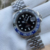 Relogio Mecanico Masculnio GMT Watch V2 Black Blue de frente