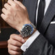 Relogio Mecanico Masculnio GMT Watch V2 Black Blue no pulso
