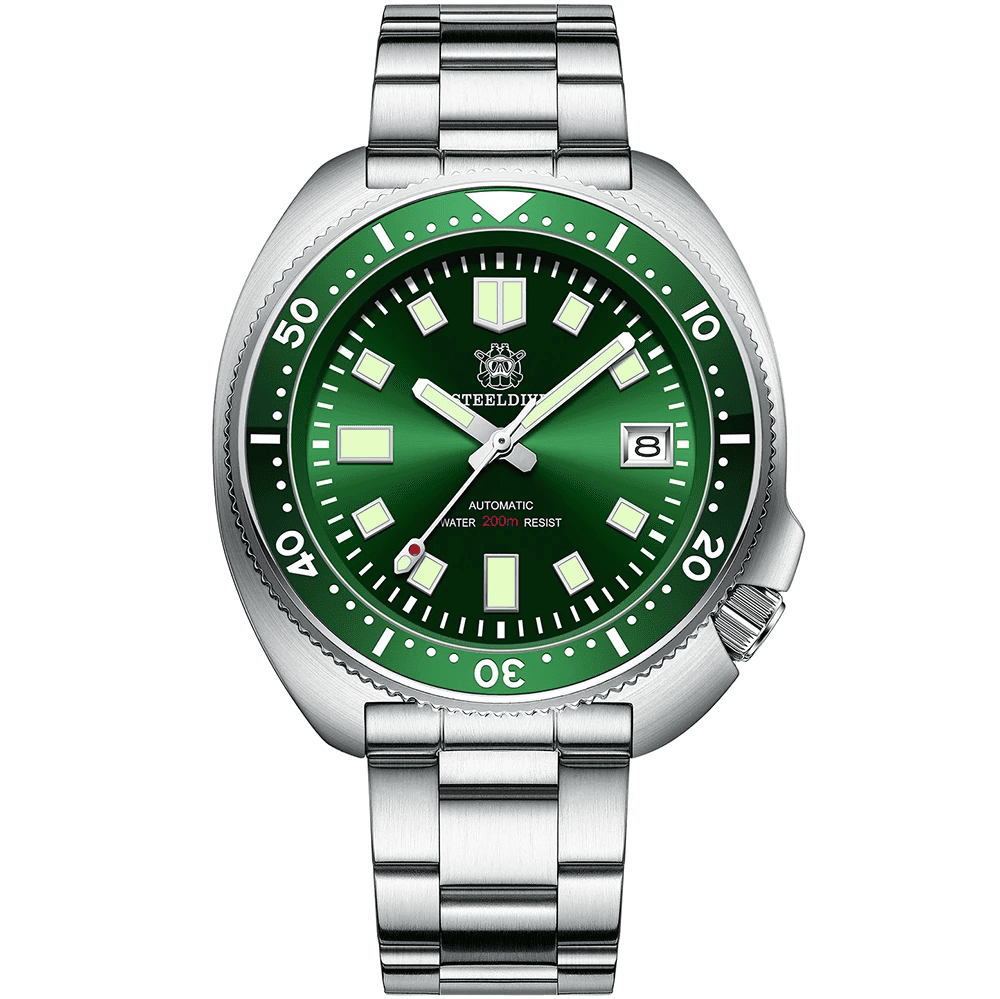 Relogio Mecanico STEELDIVE King Turtle Dive Watch V2 Green 1