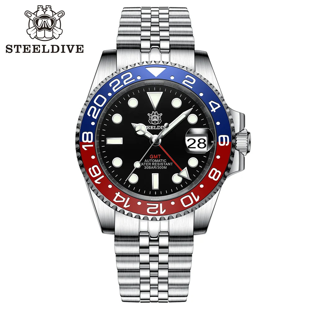 Relogio Mecanico STEELDIVE NH34 GMT