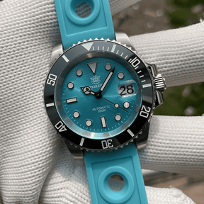 Relogio Mecanico STEELDIVE Submariner Homage Turquoise Blue 2