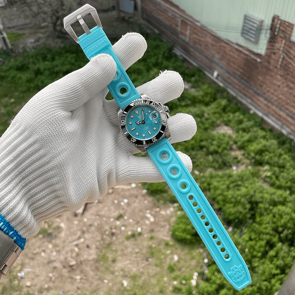 Relogio Mecanico STEELDIVE Submariner Homage Turquoise Blue 3