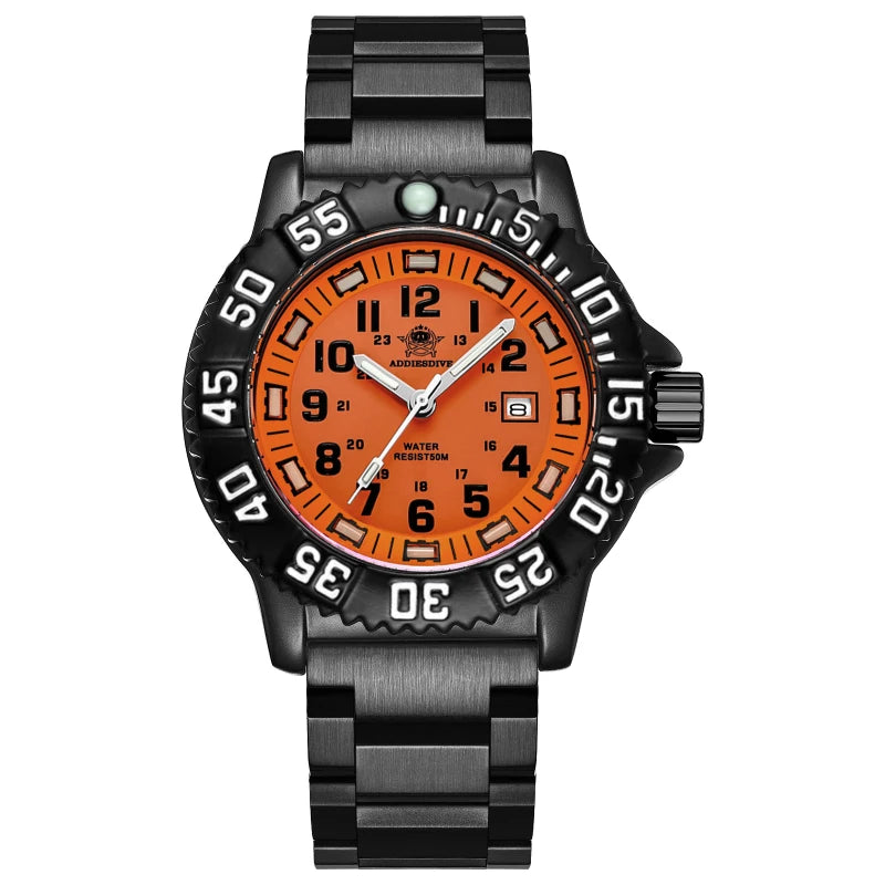 Relógio Quartz ADDIESDIVE Navy Seal Orange 1