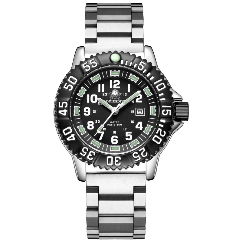 Relogio Quartz ADDIESDIVE Navy Seal Silver 1