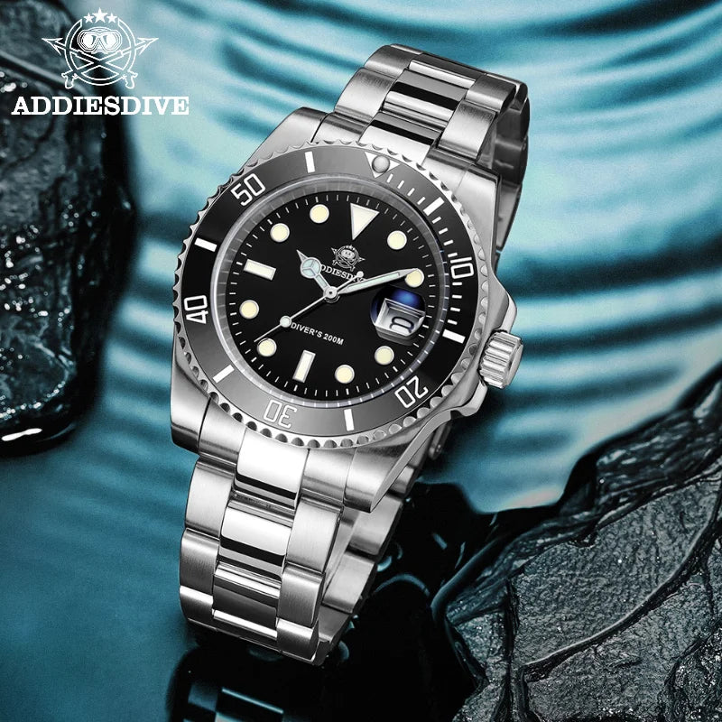 Relógio Quartz ADDIESDIVE Submariner Black 2