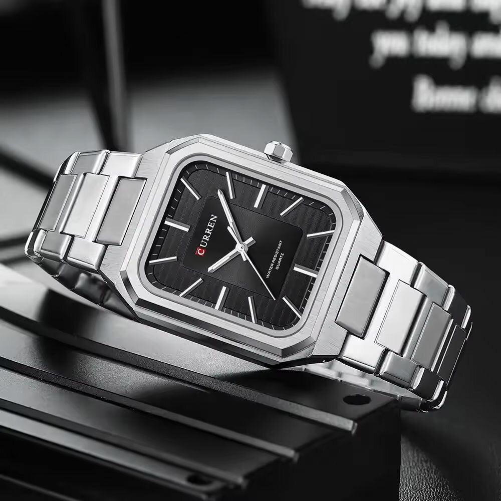 Relogio Quartz CURREN Cartier Look-Alike Black 3