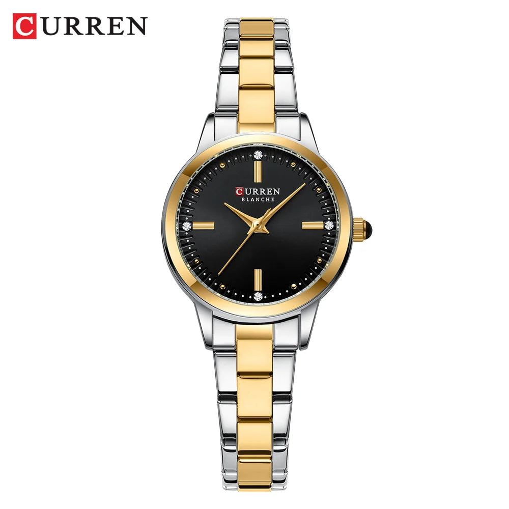 Relógio Quartz CURREN Feminino Elegant Blanche Black 1