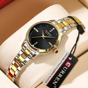 Relógio Quartz CURREN Feminino Elegant Blanche Black 4