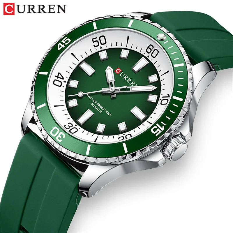Relógio Quartz CURREN Sport Green Eraser 3