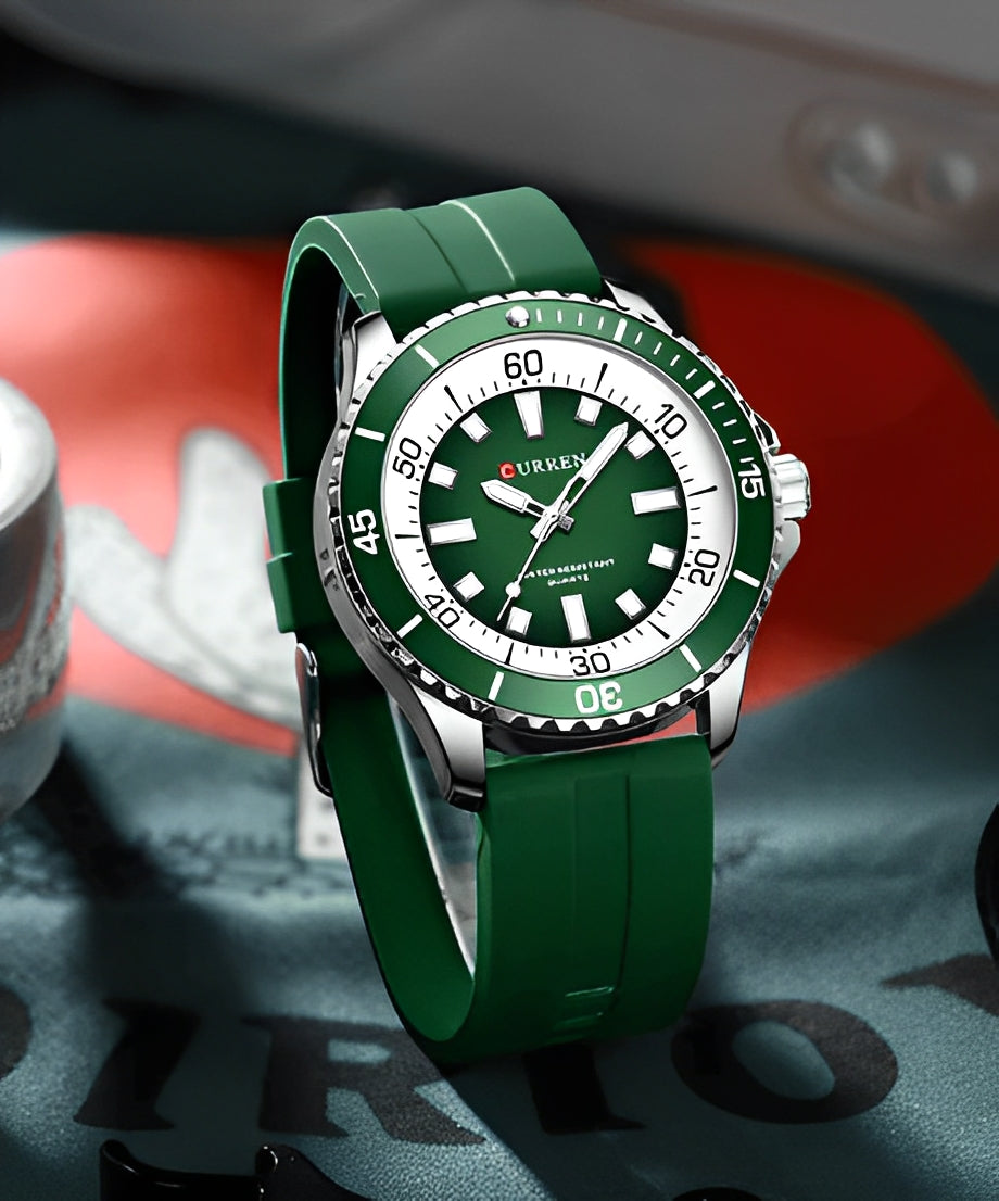 Relógio Quartz CURREN Sport Green Eraser 5