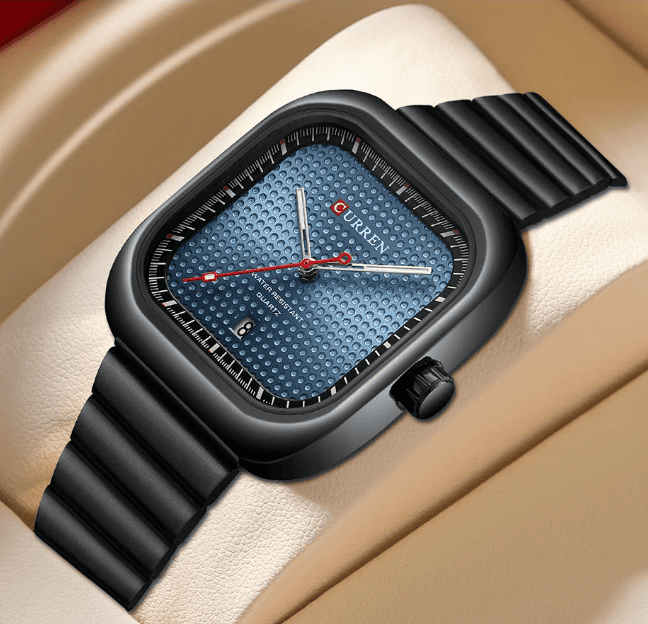 Relogio Quartz CURREN Square with Bracelet Blue 3