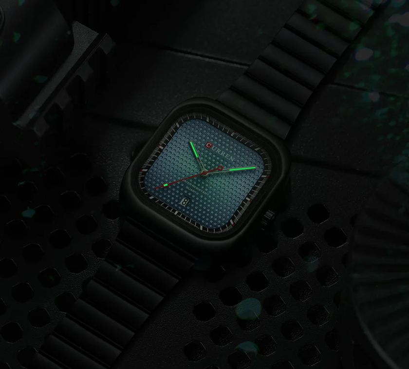 Relogio Quartz CURREN Square with Bracelet Blue 5