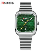 Relogio Quartz CURREN Square with Bracelet Green 1
