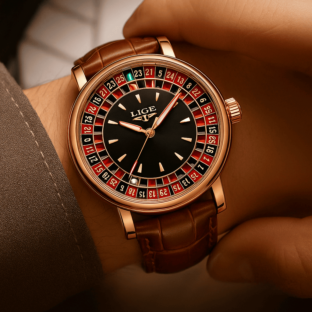 Relógio Quartz LIGE Casino Royale Rose Gold 2