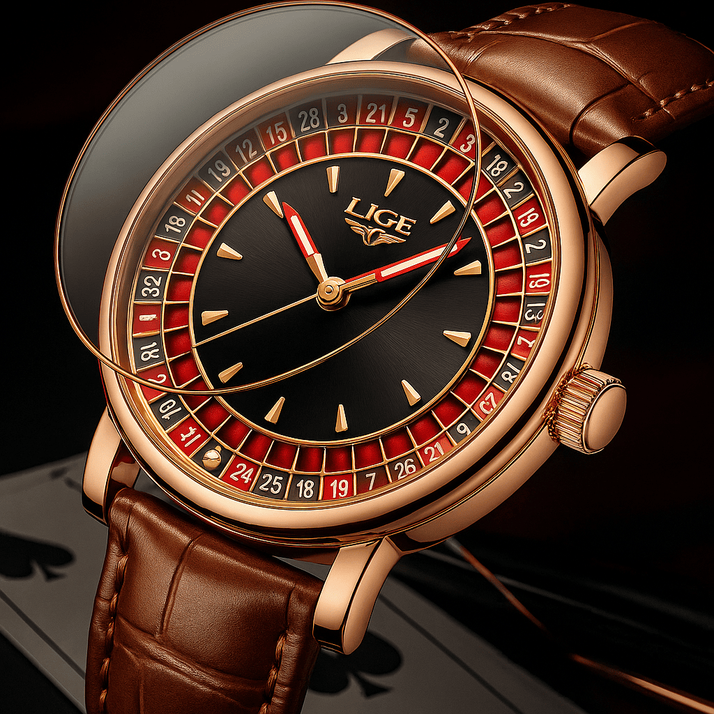 Relógio Quartz LIGE Casino Royale Rose Gold 4