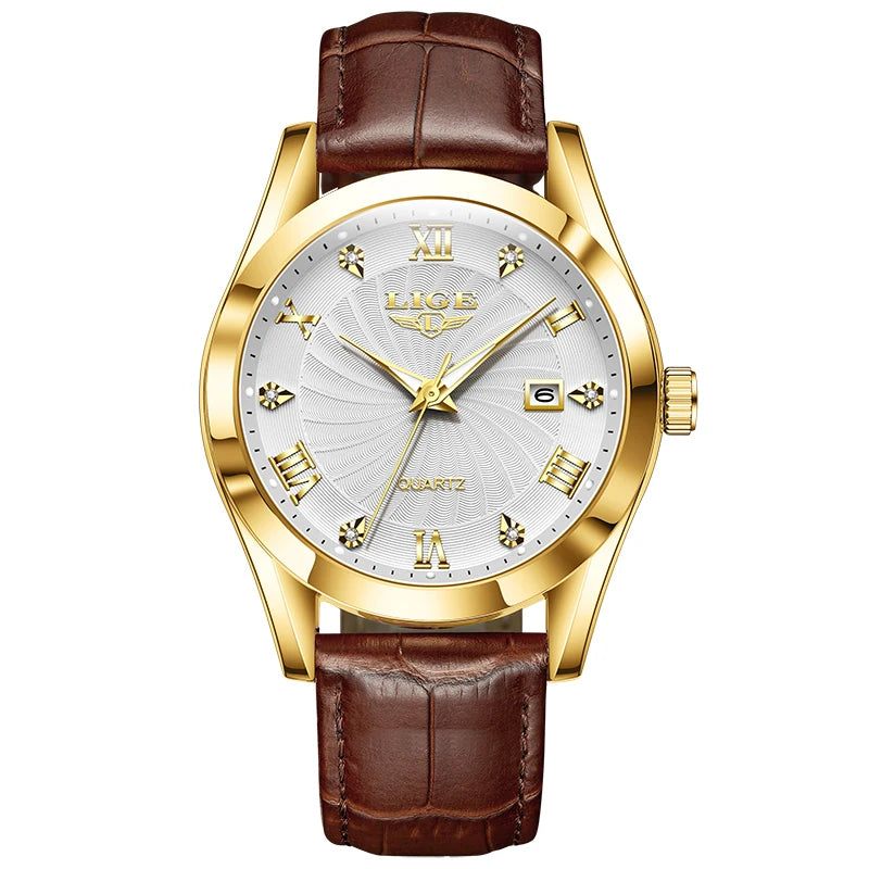 Relógio Quartz LIGE Luxo Branco 1