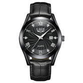 Relógio Quartz LIGE Luxo Preto 1