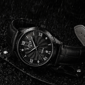 Relógio Quartz LIGE Luxo Preto 4