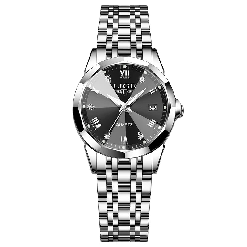 Relógio Quartz LIGE feminino Fashion Black 1 