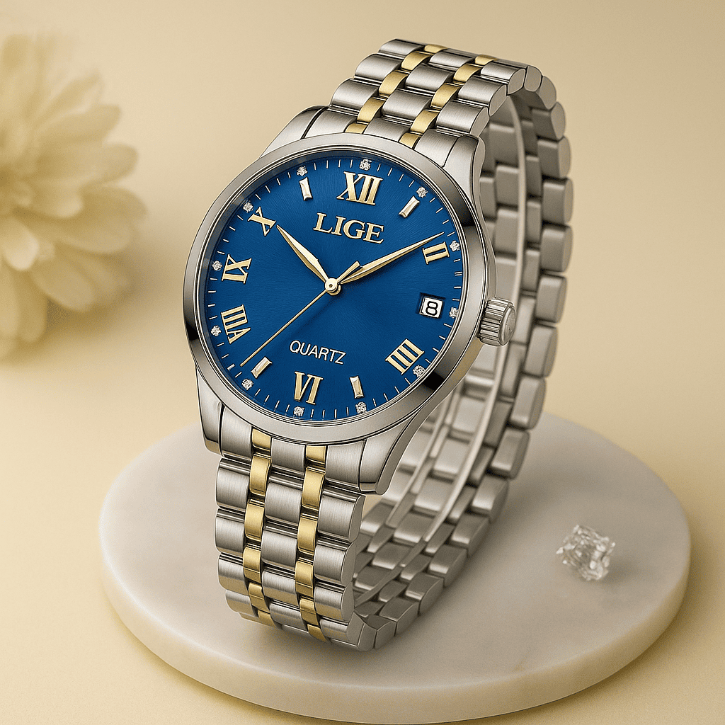 Relógio Quartz LIGE feminino Fashion Blue 2