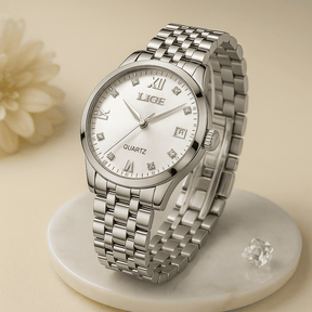 Relogio Quartz LIGE feminino Fashion Branco 2