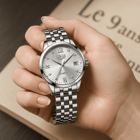 Relogio Quartz LIGE feminino Fashion Branco 3