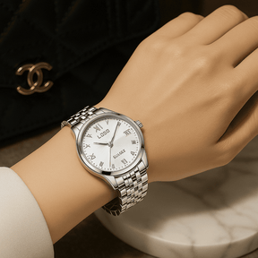 Relogio Quartz LIGE feminino Fashion Branco 4