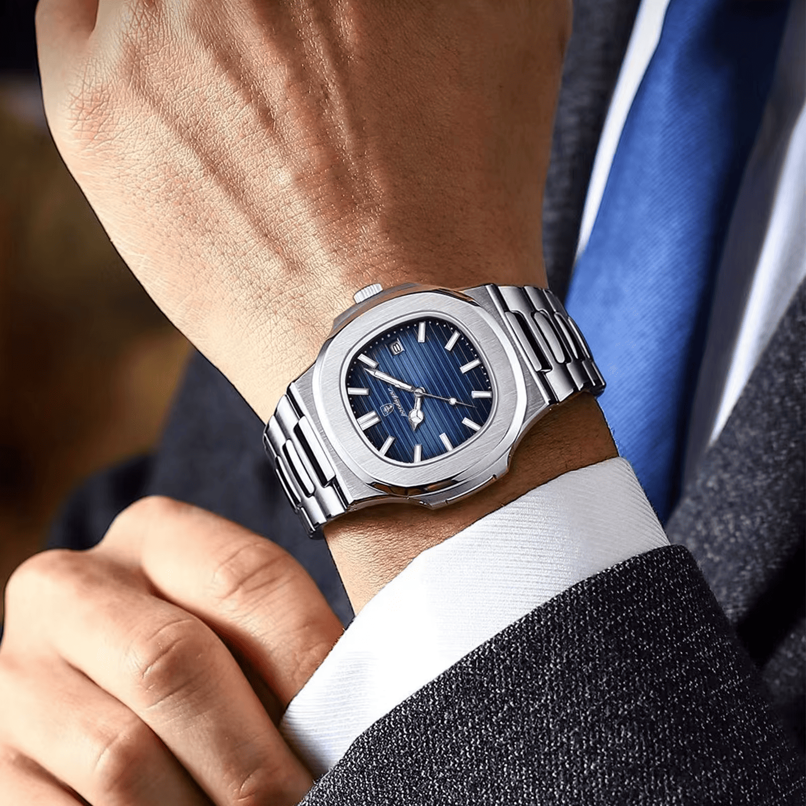 Relógio Quartz POEDAGAR Deluxe Azul 1