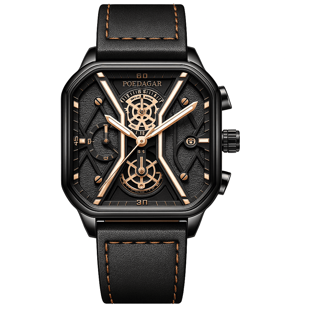 Relógio Quartz POEDAGAR Square Dial 1