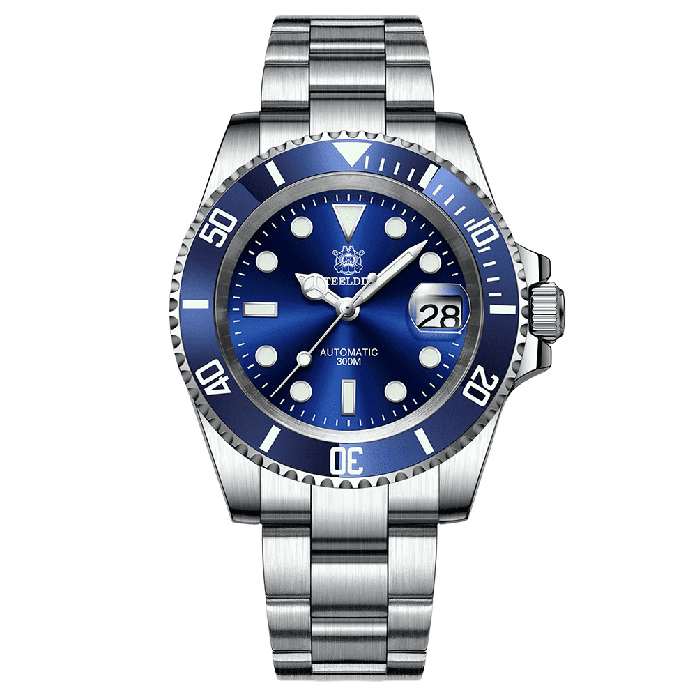 Relógio Automático Silver Blue Submariner