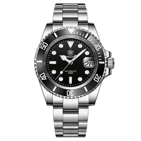 Relógio Automático Silver Black Submariner